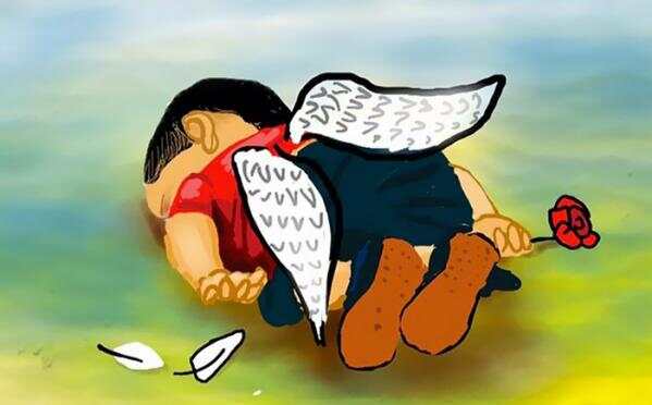漫画家为移民潮中溺亡的3岁叙利亚儿童悼念 愿天堂没有战争