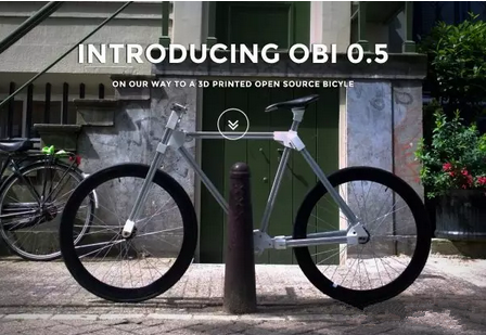 荷兰大学生创业项目开发的首个3D打印自行车OBI