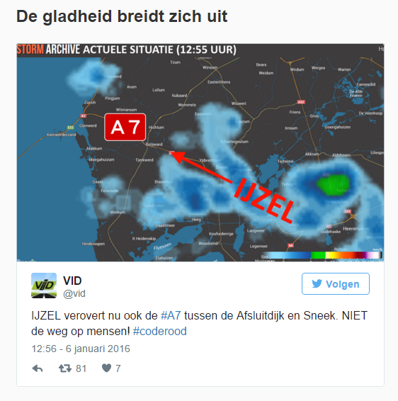 国家气象局给出严肃警告,北荷兰路面过滑,居民们切勿出门！