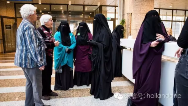 荷兰第二议院来了一群穿罩面衫袍的女人！